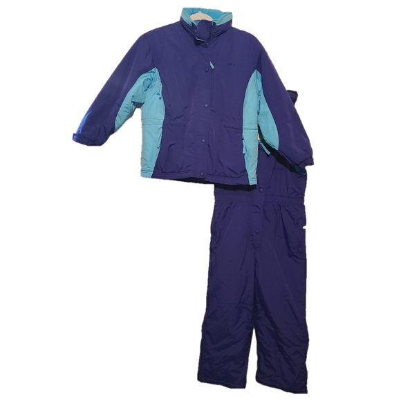 L.L. Bean Other - L.L. Bean Ski Parka Coat and Snow Bibs Vintage 1992 Small Size 8 Purple Blue